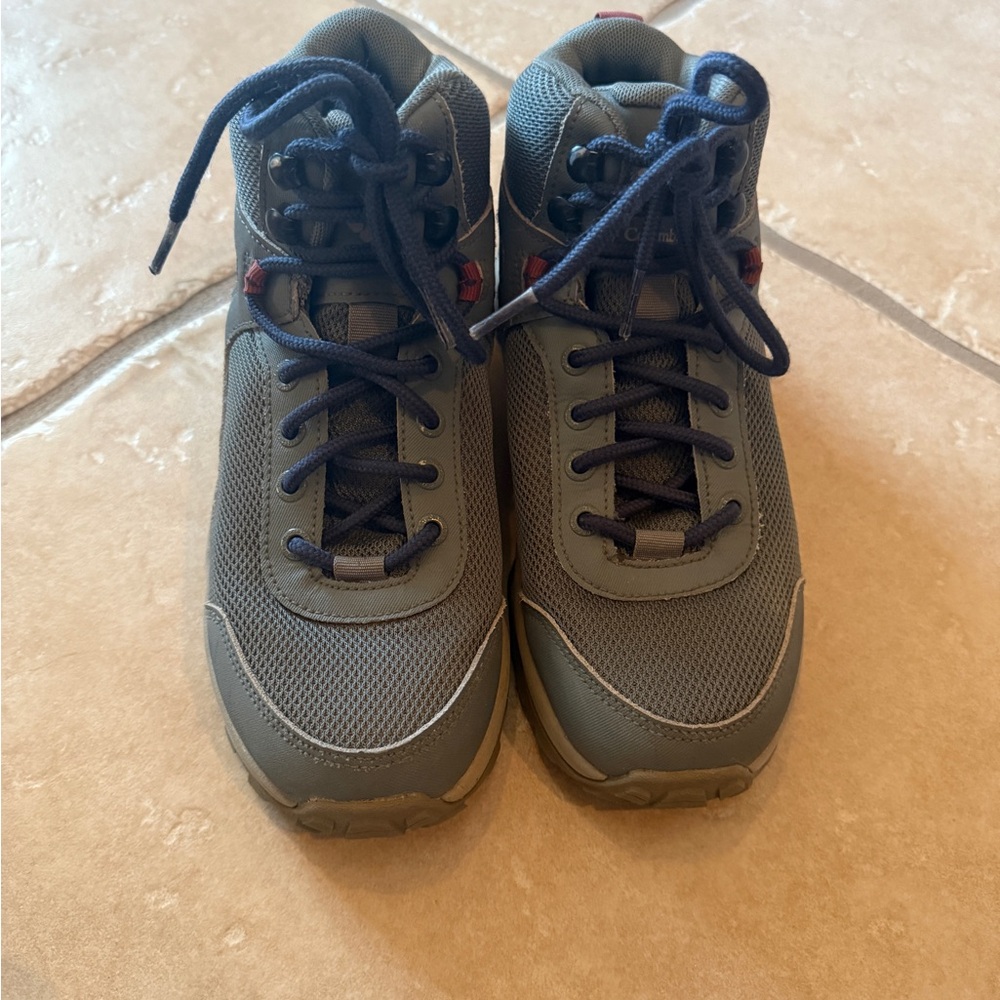 Columbia Boys Gray and Blue Hiking Boots
